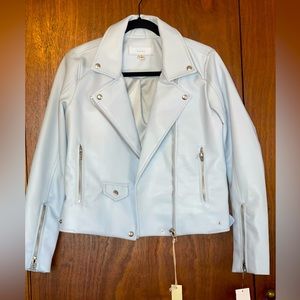 Blank NYC Leather Motto Jacket Fairy Dust